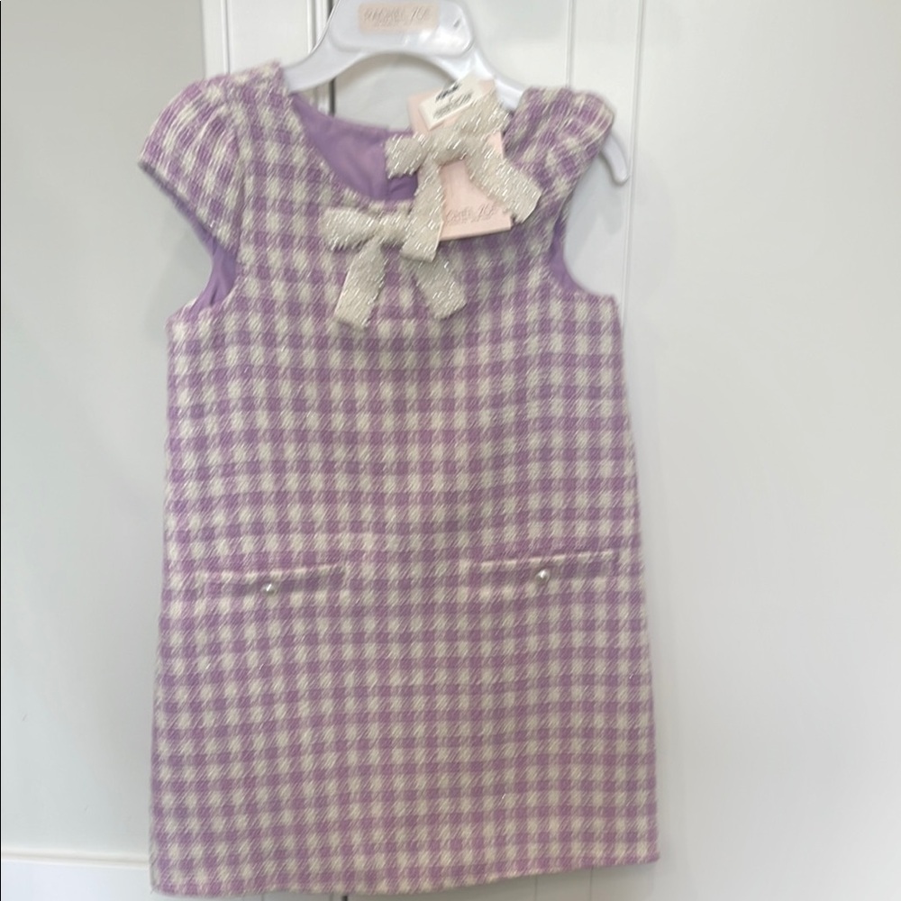Purple and Cream Kids Dress
